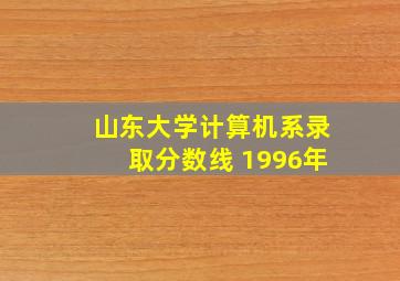 山东大学计算机系录取分数线 1996年